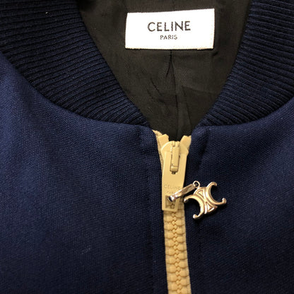 【中古品】【メンズ】 CELINE セリーヌ 2Y05D121O ダブルフェイス ジャージ トラック ジャケット 141-240419-tk-6-tei サイズ：M カラー：ネイビー 万代Net店