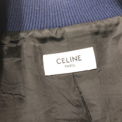 【中古品】【メンズ】 CELINE セリーヌ 2Y05D121O ダブルフェイス ジャージ トラック ジャケット 141-240419-tk-6-tei サイズ：M カラー：ネイビー 万代Net店