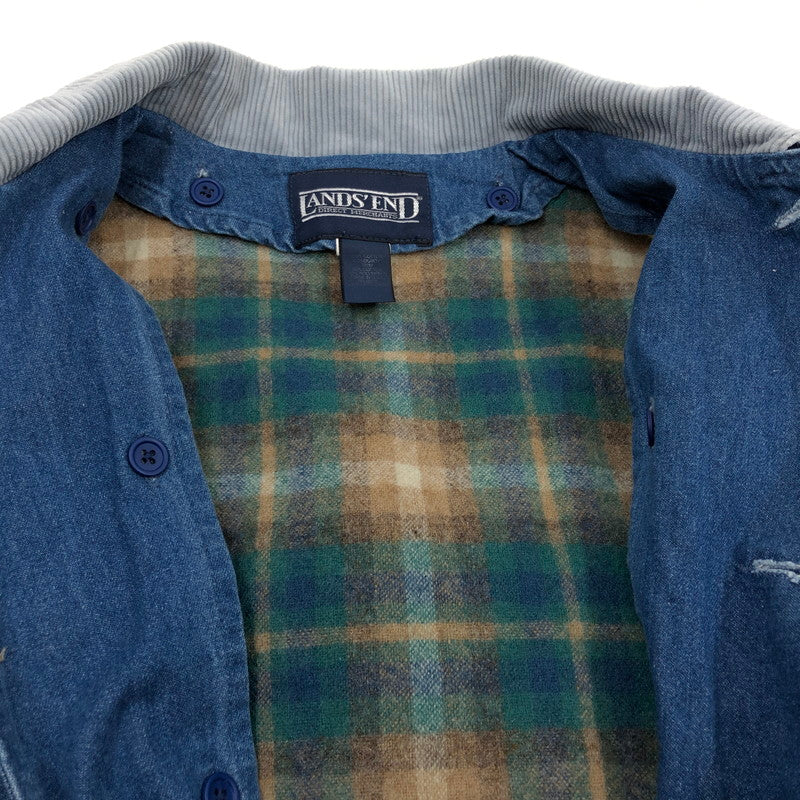 【中古品】【メンズ】 LAND'S END ランズエンド DENIM COVERALL デニムカバーオール ジャケット アウター 146-260423-hn-02-fur サイズ：L カラー：インディゴ 万代Net店