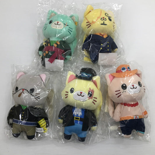 【中古美品】 ワンピース withCAT アイマスク付き ぬいぐるみキーホルダー ゾロ サンジ エース サボ Mr.0 5点セット 未開封 パッケージ汚れあり 047-260811-ti-01-tag 万代Net店