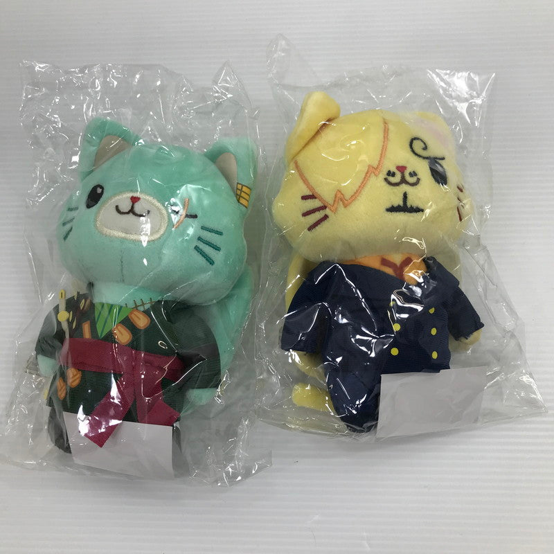 【中古美品】 ワンピース withCAT アイマスク付き ぬいぐるみキーホルダー ゾロ サンジ エース サボ Mr.0 5点セット 未開封 パッケージ汚れあり 047-260811-ti-01-tag 万代Net店