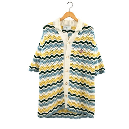 【中古品】【メンズ】 CASABLANCA カサブランカ WAVE TEXTURE SHIRT CASABLANCA24SP-7 ウェーブテクスチャシャツ ニットシャツ 半袖 トップス 141-251119-hn-01-fur サイズ：L カラー：マルチカラー 万代Net店