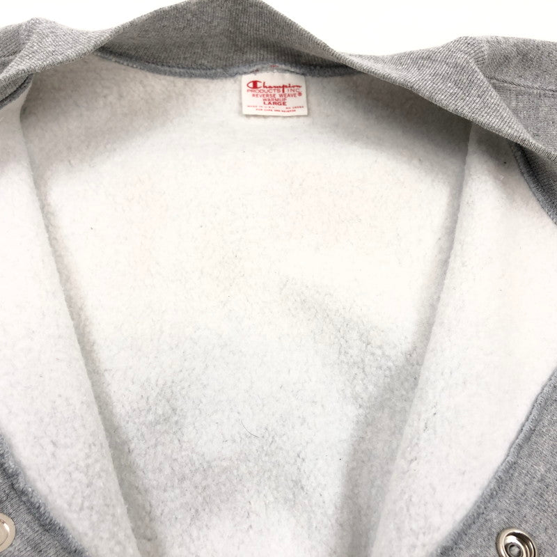 【中古品】【メンズ】 Champion チャンピオン REVERSE WEAVE リバースウィーブ USA製 スナップボタンスウェット カーディガン トップス 148-251119-hn-03-fur サイズ：L カラー：グレー 万代Net店