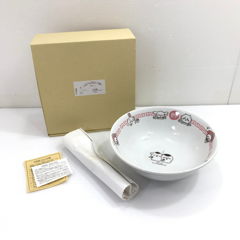 【中古美品】 ちいかわ×サンリオキャラクターズ ラーメンどんぶり&レンゲセット 開封済み 039-260628-ti-02-tag 万代Net店