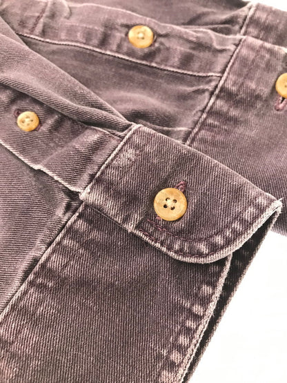 【中古品】【メンズ】 EDDIE BAUER エディー・バウアー 80's ELKHORN TWILL L/S SHIRT エルクホーン ツイル ロング スリーブ シャツ トップス 黒タグ ヴィンテージ 146-260516-rt-20-tagh サイズ：不明 下記参照 カラー：パープル 万代Net店