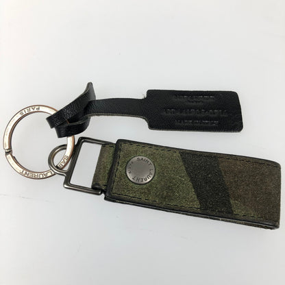 【中古品】【メンズ/レディース】 SAINT LAURENT サンローラン キーリング KEY RING HUNTING 付属品付き 183-241226-NS-13-iwa サイズ：リング幅:約3cm 全長:約12cm カラー：迷彩柄 万代Net店