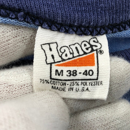 【中古品】【メンズ】 Hanes ヘインズ 70S RINGER TEE リンガー 半袖Tシャツ トップス 146-260425-hn-03-fur サイズ：M カラー：ブルー系 万代Net店