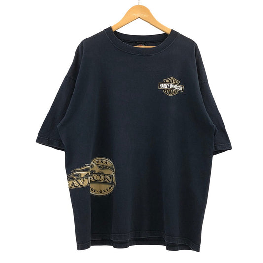 【現状渡し品】【メンズ】 HARLEY-DAVIDSON ハーレーダビッドソン WILD GLIDE S/S TEE ワイルドグライド 半袖Tシャツ トップス 146-260426-hn-01-fur サイズ：XL カラー：ブラック 万代Net店