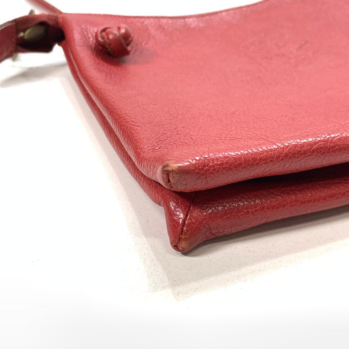 【中古品】【メンズ】 IL BISONTE イルビゾンテ ショルダーバッグ レザー ブランド カバン 188-260208-gm-12-fuz カラー：レッド 万代Net店
