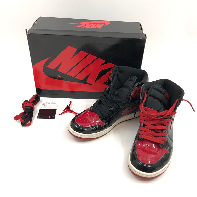 【中古品】【メンズ】 NIKE ナイキ AIR JORDAN 1 RETRO HIGH OG "PATENT BRED" 555088-063 エアジョーダン1 ハイ OG パテントブレッド スニーカー シューズ 靴 160-261008-hn-03-fur サイズ：28.0cm US10 カラー：ブラック/レッド/ホワイト 万代Net店