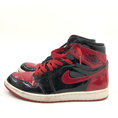 【中古品】【メンズ】 NIKE ナイキ AIR JORDAN 1 RETRO HIGH OG "PATENT BRED" 555088-063 エアジョーダン1 ハイ OG パテントブレッド スニーカー シューズ 靴 160-261008-hn-03-fur サイズ：28.0cm US10 カラー：ブラック/レッド/ホワイト 万代Net店