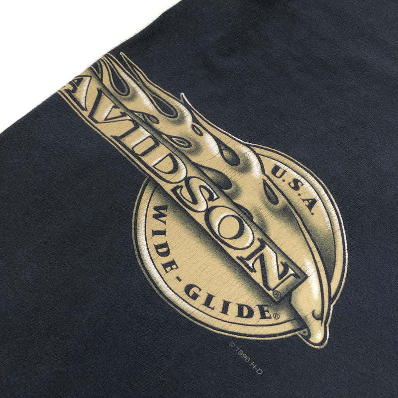 【現状渡し品】【メンズ】 HARLEY-DAVIDSON ハーレーダビッドソン WILD GLIDE S/S TEE ワイルドグライド 半袖Tシャツ トップス 146-260426-hn-01-fur サイズ：XL カラー：ブラック 万代Net店