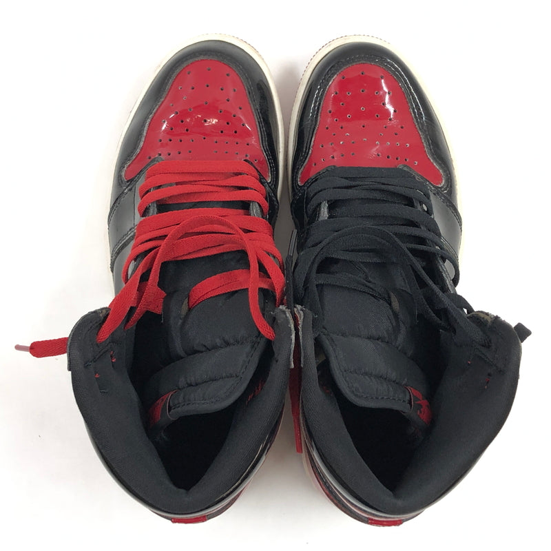 【中古品】【メンズ】 NIKE ナイキ AIR JORDAN 1 RETRO HIGH OG "PATENT BRED" 555088-063 エアジョーダン1 ハイ OG パテントブレッド スニーカー シューズ 靴 160-261008-hn-03-fur サイズ：28.0cm US10 カラー：ブラック/レッド/ホワイト 万代Net店