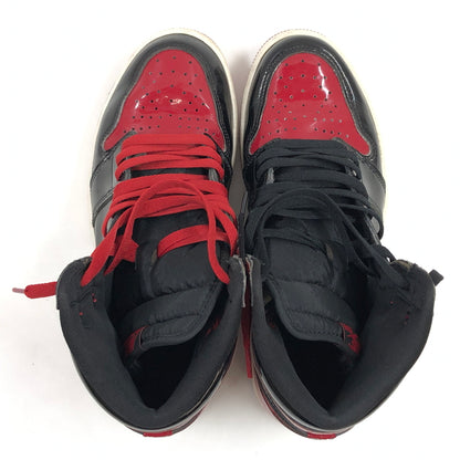 【中古品】【メンズ】 NIKE ナイキ AIR JORDAN 1 RETRO HIGH OG "PATENT BRED" 555088-063 エアジョーダン1 ハイ OG パテントブレッド スニーカー シューズ 靴 160-261008-hn-03-fur サイズ：28.0cm US10 カラー：ブラック/レッド/ホワイト 万代Net店
