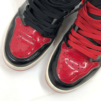 【中古品】【メンズ】 NIKE ナイキ AIR JORDAN 1 RETRO HIGH OG "PATENT BRED" 555088-063 エアジョーダン1 ハイ OG パテントブレッド スニーカー シューズ 靴 160-261008-hn-03-fur サイズ：28.0cm US10 カラー：ブラック/レッド/ホワイト 万代Net店