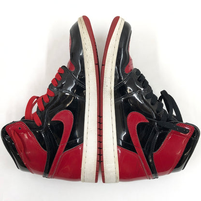 【中古品】【メンズ】 NIKE ナイキ AIR JORDAN 1 RETRO HIGH OG "PATENT BRED" 555088-063 エアジョーダン1 ハイ OG パテントブレッド スニーカー シューズ 靴 160-261008-hn-03-fur サイズ：28.0cm US10 カラー：ブラック/レッド/ホワイト 万代Net店