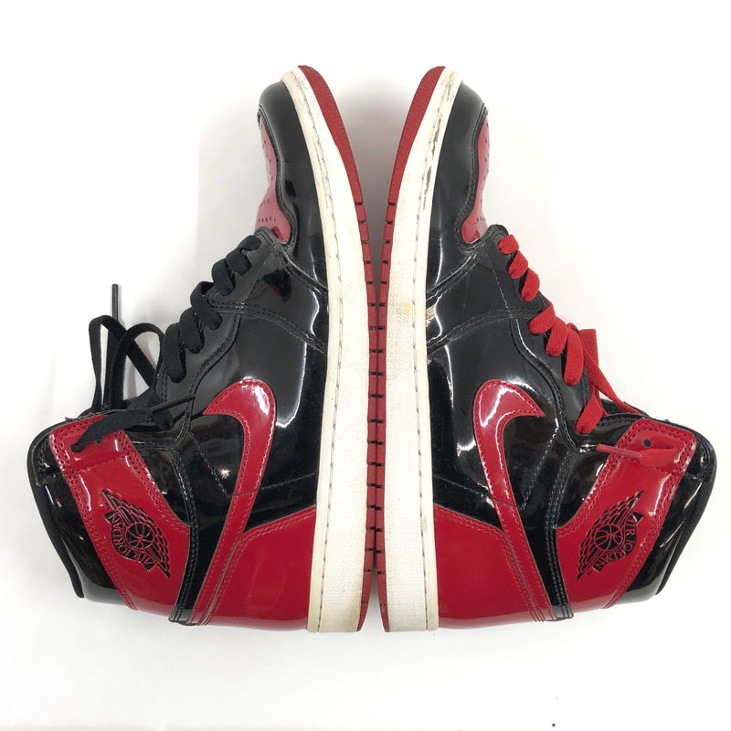 【中古品】【メンズ】 NIKE ナイキ AIR JORDAN 1 RETRO HIGH OG "PATENT BRED" 555088-063 エアジョーダン1 ハイ OG パテントブレッド スニーカー シューズ 靴 160-261008-hn-03-fur サイズ：28.0cm US10 カラー：ブラック/レッド/ホワイト 万代Net店
