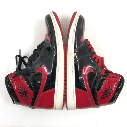 【中古品】【メンズ】 NIKE ナイキ AIR JORDAN 1 RETRO HIGH OG "PATENT BRED" 555088-063 エアジョーダン1 ハイ OG パテントブレッド スニーカー シューズ 靴 160-261008-hn-03-fur サイズ：28.0cm US10 カラー：ブラック/レッド/ホワイト 万代Net店