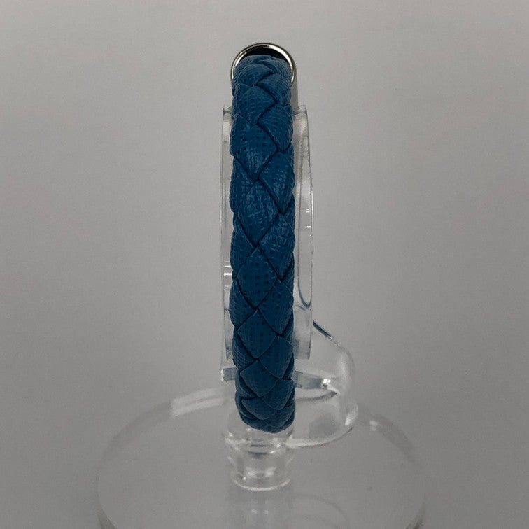 【中古品】【レディース】 PRADA プラダ レザー編み込みブレスレット 1IB144 ブルー L 付属品あり 182-251217-SY-01-iwa カラー：ブルー 万代Net店