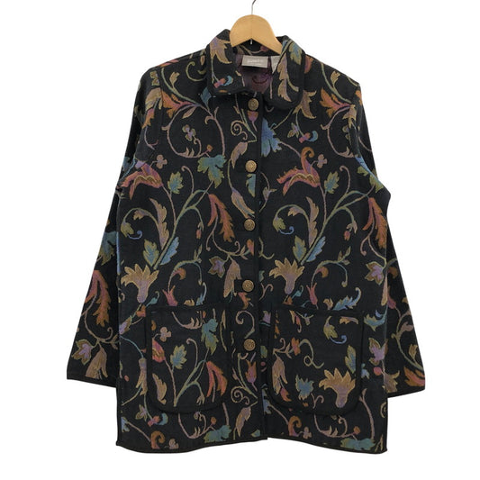 【中古品】【レディース】 BLAIR ブレア 90S JACQUARD JACKET ジャガード ジャケット アウター 146-260426-hn-03-fur サイズ：M カラー：ブラック系 万代Net店