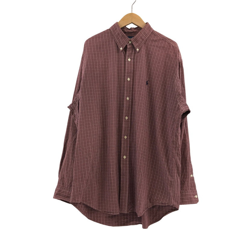 【中古品】【メンズ】 RALPH LAUREN ラルフローレン BLAKE L/S BD CHECK SHIRT ブレーク ボタンダウン 長袖シャツ カジュアルシャツ トップス 146-260427-hn-02-fur サイズ：XL カラー：レッド系 万代Net店