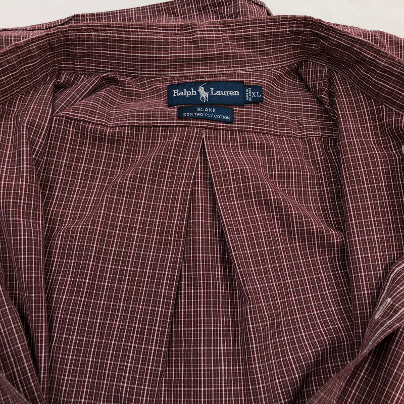 【中古品】【メンズ】 RALPH LAUREN ラルフローレン BLAKE L/S BD CHECK SHIRT ブレーク ボタンダウン 長袖シャツ カジュアルシャツ トップス 146-260427-hn-02-fur サイズ：XL カラー：レッド系 万代Net店