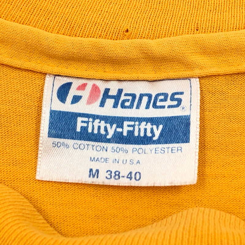 【中古品】【メンズ】 HANES FIFTY-FIFTY ヘインズ フィフティフィフティ 80S "GROVE CITY EAGLES" FRONT PRINT S/S TEE 半袖Tシャツ トップス 146-260713-hn-08-fur サイズ：M カラー：イエロー系 万代Net店