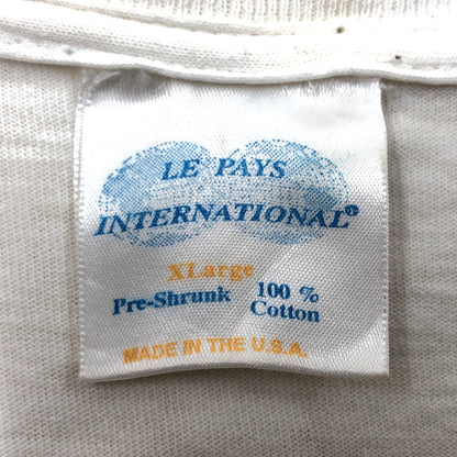 【ジャンク品】【メンズ】 LE PAYS INTERNATIONAL ル ペイ インターナショナル 90S THE WORLD IS UNITED THROUGH EDUCATION S/S TEE 半袖Tシャツ トップス 146-260713-hn-10-fur サイズ：XL カラー：ホワイト 万代Net店