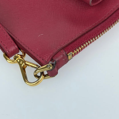 【中古品】【レディース】 PRADA プラダ レザー ポーチ サフィアーノ リボン コスメポーチ 箱付き 181-241226-SY-20-iwa カラー：PINK系 万代Net店