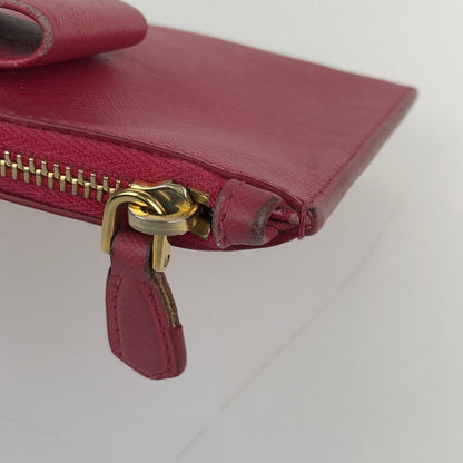 【中古品】【レディース】 PRADA プラダ レザー ポーチ サフィアーノ リボン コスメポーチ 箱付き 181-241226-SY-20-iwa カラー：PINK系 万代Net店