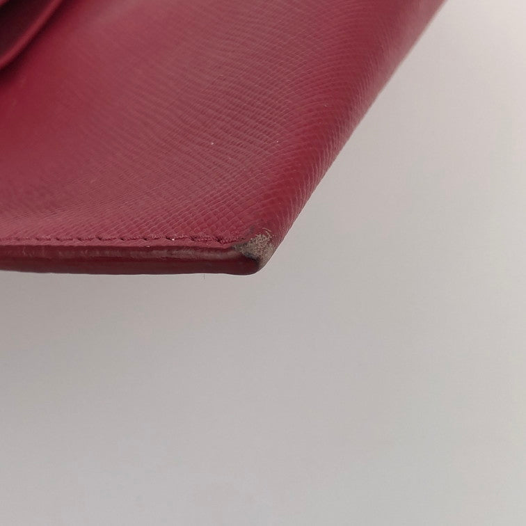 【中古品】【レディース】 PRADA プラダ レザー ポーチ サフィアーノ リボン コスメポーチ 箱付き 181-241226-SY-20-iwa カラー：PINK系 万代Net店