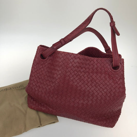 【中古品】【レディース】 BOTTEGAVENETA ボッテガヴェネタ 179320 V0016 レザーハンドバッグ 鞄 赤 RED 181-241225-SY-23-iwa カラー：RED 万代Net店