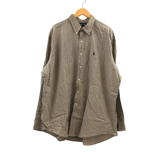 【現状渡し品】【メンズ】 RALPH LAUREN ラルフローレン BLAKE 90s L/S ブレイク 90年代 長袖 チェックシャツ カジュアルシャツ トップス 146-251122-hn-01-fur サイズ：XXL カラー：ベージュ/ブラック系 万代Net店