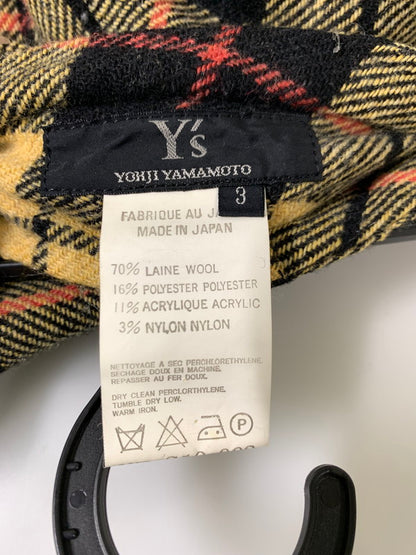 【中古品】【レディース】 Yohji Yamamoto ヨウジヤマモト Y'S ワイズ YOHJI YAMAMOTO CHECK SKIRT チェックスカートYT-S19-922 168-240623-cn-1-min サイズ：3 カラー：イエロー系チェック柄 万代Net店