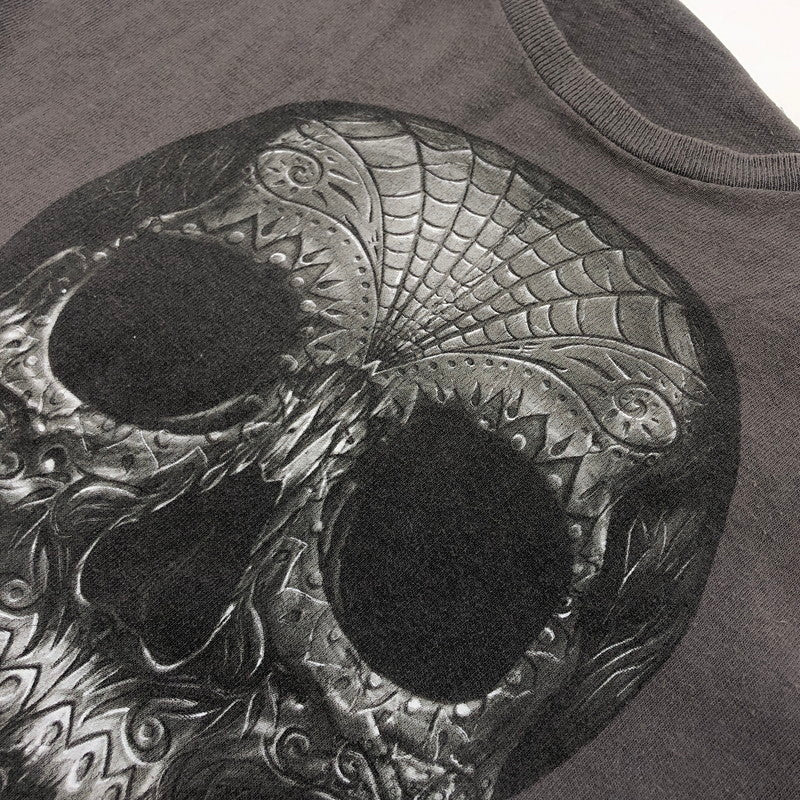 【現状渡し品】【メンズ】 DELTA PRO WEIGHT デルタ プロ ウェイト SKULL PRINT S/S TEE スカルプリント 半袖Tシャツ トップス 146-260427-hn-08-fur サイズ：L カラー：チャコール系 万代Net店
