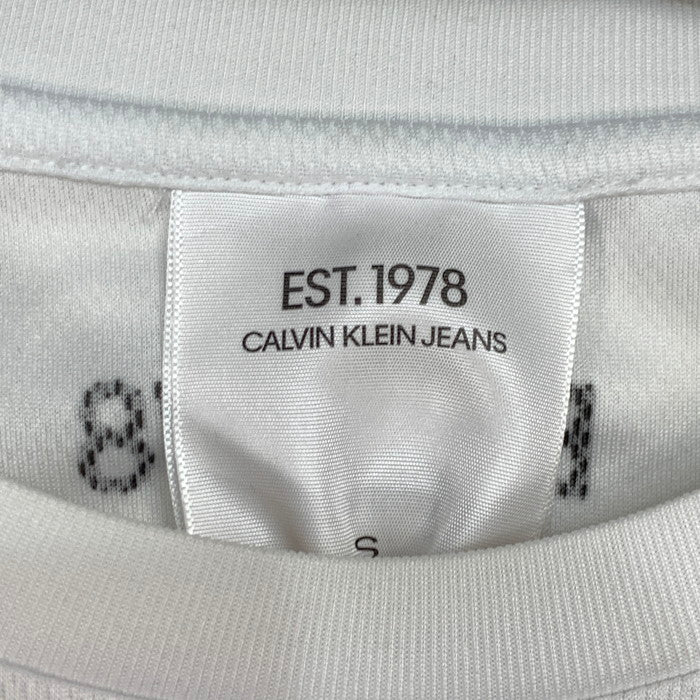 【中古品】【メンズ】 Calvin klein Jeans カルバンクラインジーンズ メッシュ長袖Tシャツ トップス ブランド 古着 141-260214-gm-09-fuz サイズ：S カラー：ホワイト 万代Net店