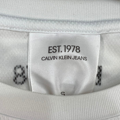【中古品】【メンズ】 Calvin klein Jeans カルバンクラインジーンズ メッシュ長袖Tシャツ トップス ブランド 古着 141-260214-gm-09-fuz サイズ：S カラー：ホワイト 万代Net店