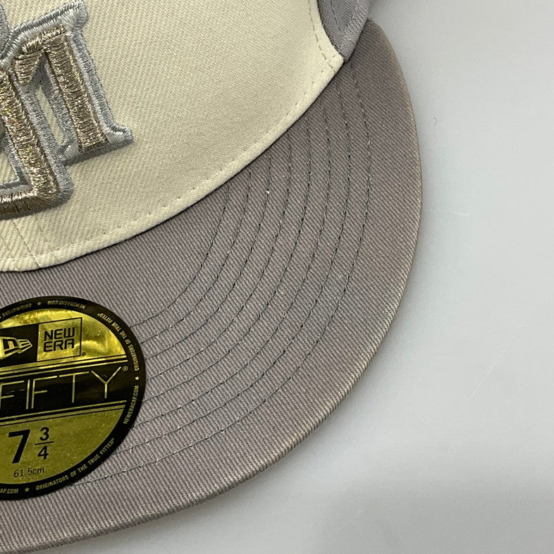 【中古品】【メンズ】 NEW ERA ニューエラ 59FIFTY ミルウォーキー・ブルワーズ CHROME ANNIVERSARY キャップ 185-260421-SS-07-iwa サイズ：7 3/4 カラー：グレー ホワイト 万代Net店
