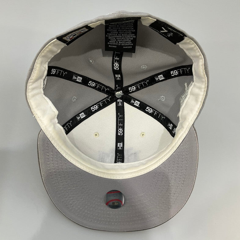 【中古品】【メンズ】 NEW ERA ニューエラ 59FIFTY ミルウォーキー・ブルワーズ CHROME ANNIVERSARY キャップ 185-260421-SS-07-iwa サイズ：7 3/4 カラー：グレー ホワイト 万代Net店