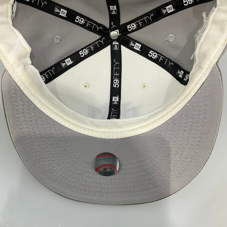 【中古品】【メンズ】 NEW ERA ニューエラ 59FIFTY ミルウォーキー・ブルワーズ CHROME ANNIVERSARY キャップ 185-260421-SS-07-iwa サイズ：7 3/4 カラー：グレー ホワイト 万代Net店