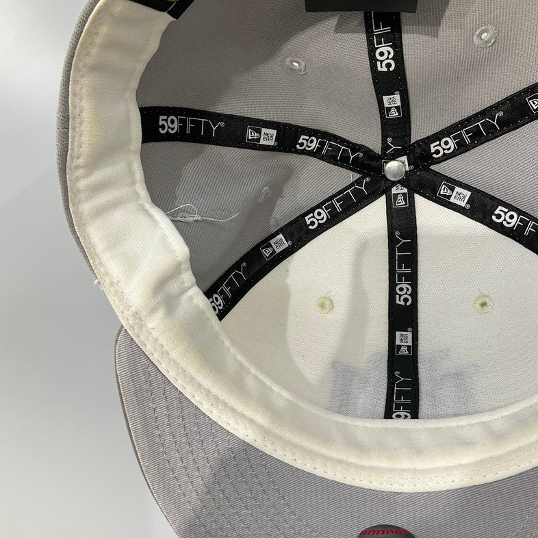 【中古品】【メンズ】 NEW ERA ニューエラ 59FIFTY ミルウォーキー・ブルワーズ CHROME ANNIVERSARY キャップ 185-260421-SS-07-iwa サイズ：7 3/4 カラー：グレー ホワイト 万代Net店