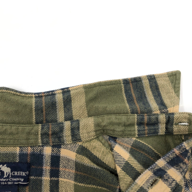 【現状渡し品】【メンズ】 MOOSE CREEK ムース・クリーク COTTON CHECK SHIRT コットンチェックシャツ カジュアルシャツ 長袖シャツ トップス 146-261010-hn-05-fur サイズ：XL カラー：グリーン系 万代Net店