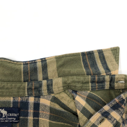 【現状渡し品】【メンズ】 MOOSE CREEK ムース・クリーク COTTON CHECK SHIRT コットンチェックシャツ カジュアルシャツ 長袖シャツ トップス 146-261010-hn-05-fur サイズ：XL カラー：グリーン系 万代Net店