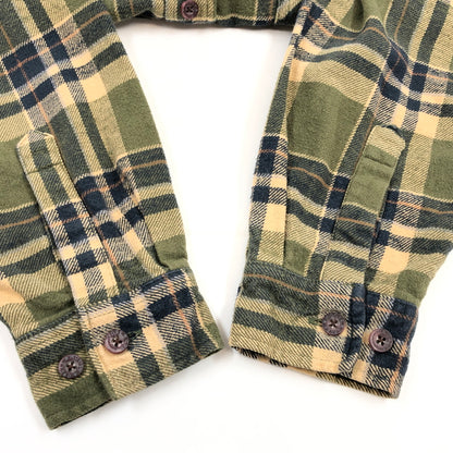 【現状渡し品】【メンズ】 MOOSE CREEK ムース・クリーク COTTON CHECK SHIRT コットンチェックシャツ カジュアルシャツ 長袖シャツ トップス 146-261010-hn-05-fur サイズ：XL カラー：グリーン系 万代Net店
