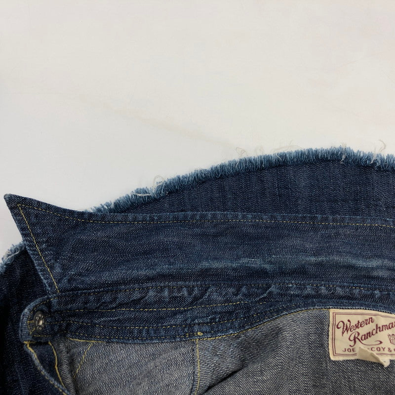 【ジャンク品】【メンズ】 JOE McCOY ジョーマッコイ ウエスタンデニムシャツ カジュアルシャツ 長袖 トップス 145-260202-hn-06-fur サイズ：14 1/2 カラー：インディゴ 万代Net店