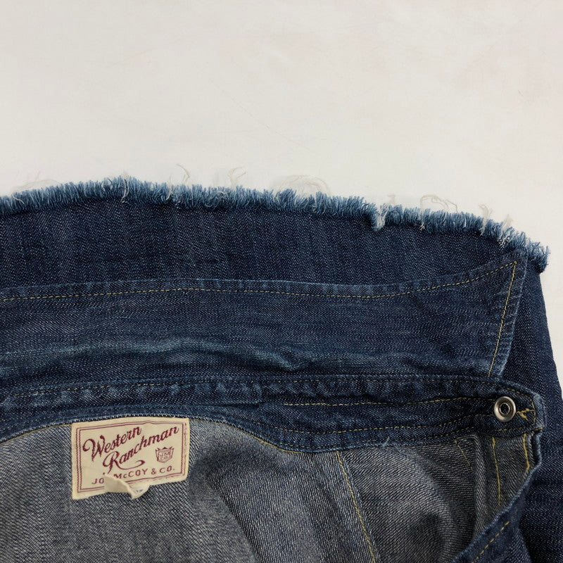 【ジャンク品】【メンズ】 JOE McCOY ジョーマッコイ ウエスタンデニムシャツ カジュアルシャツ 長袖 トップス 145-260202-hn-06-fur サイズ：14 1/2 カラー：インディゴ 万代Net店