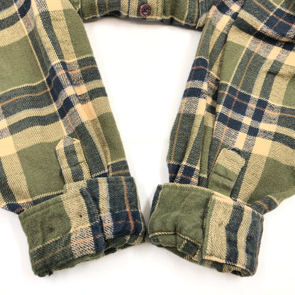 【現状渡し品】【メンズ】 MOOSE CREEK ムース・クリーク COTTON CHECK SHIRT コットンチェックシャツ カジュアルシャツ 長袖シャツ トップス 146-261010-hn-05-fur サイズ：XL カラー：グリーン系 万代Net店