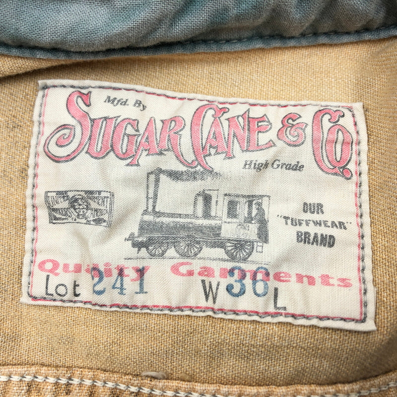 【中古品】【メンズ】 SUGAR CANE シュガーケーン DISTRESSED FINISH WORK SHIRT LOT241 ディストレスド フィニッシュ ワークシャツ カジュアルシャツ 長袖シャツ トップス 145-261010-hn-06-fur サイズ：36 カラー：ベージュ系 万代Net店