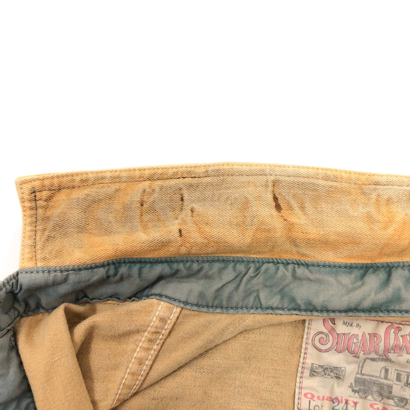 【中古品】【メンズ】 SUGAR CANE シュガーケーン DISTRESSED FINISH WORK SHIRT LOT241 ディストレスド フィニッシュ ワークシャツ カジュアルシャツ 長袖シャツ トップス 145-261010-hn-06-fur サイズ：36 カラー：ベージュ系 万代Net店
