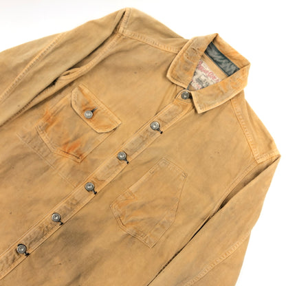 【中古品】【メンズ】 SUGAR CANE シュガーケーン DISTRESSED FINISH WORK SHIRT LOT241 ディストレスド フィニッシュ ワークシャツ カジュアルシャツ 長袖シャツ トップス 145-261010-hn-06-fur サイズ：36 カラー：ベージュ系 万代Net店